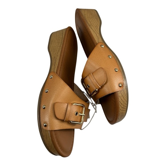 Universal Thread Women's Kora Cognac Slide Sandals Size 9 NWT - Picture 2 of 9